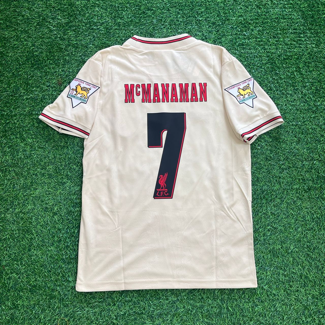 Steve McManaman Liverpool 1996 1997 Retro Away White Retro Jersey