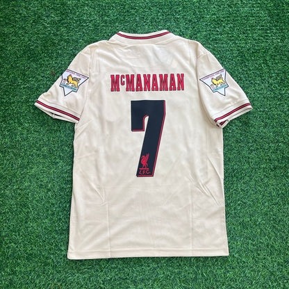 Steve McManaman Liverpool 1996 1997 Retro Away White Retro Jersey