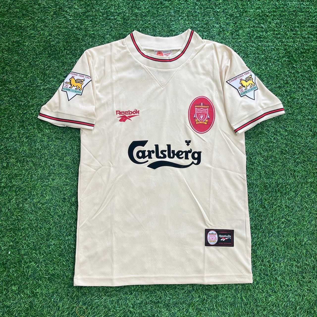 Steve McManaman Liverpool 1996 1997 Retro Away White Retro Jersey