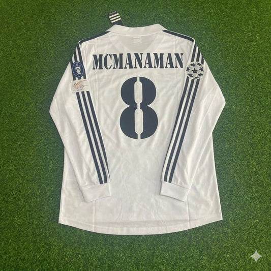 Steve McManaman 8- Real Madrid 2002/2003 Long Sleeve Home Jersey
