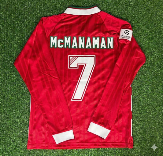 Steve McManaman Liverpool Long Sleeve Retro Kit Jersey Trikot Maillot Soccer Shirt