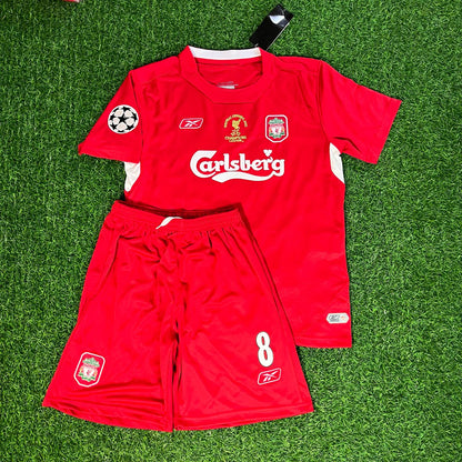 Steven Gerrard 8 – Liverpool 2005 Champions League Final Istanbul – Kids Kit Jersey for Children – | KinderTrikot | Maillot Enfant Personnalisable Soccer Shirt