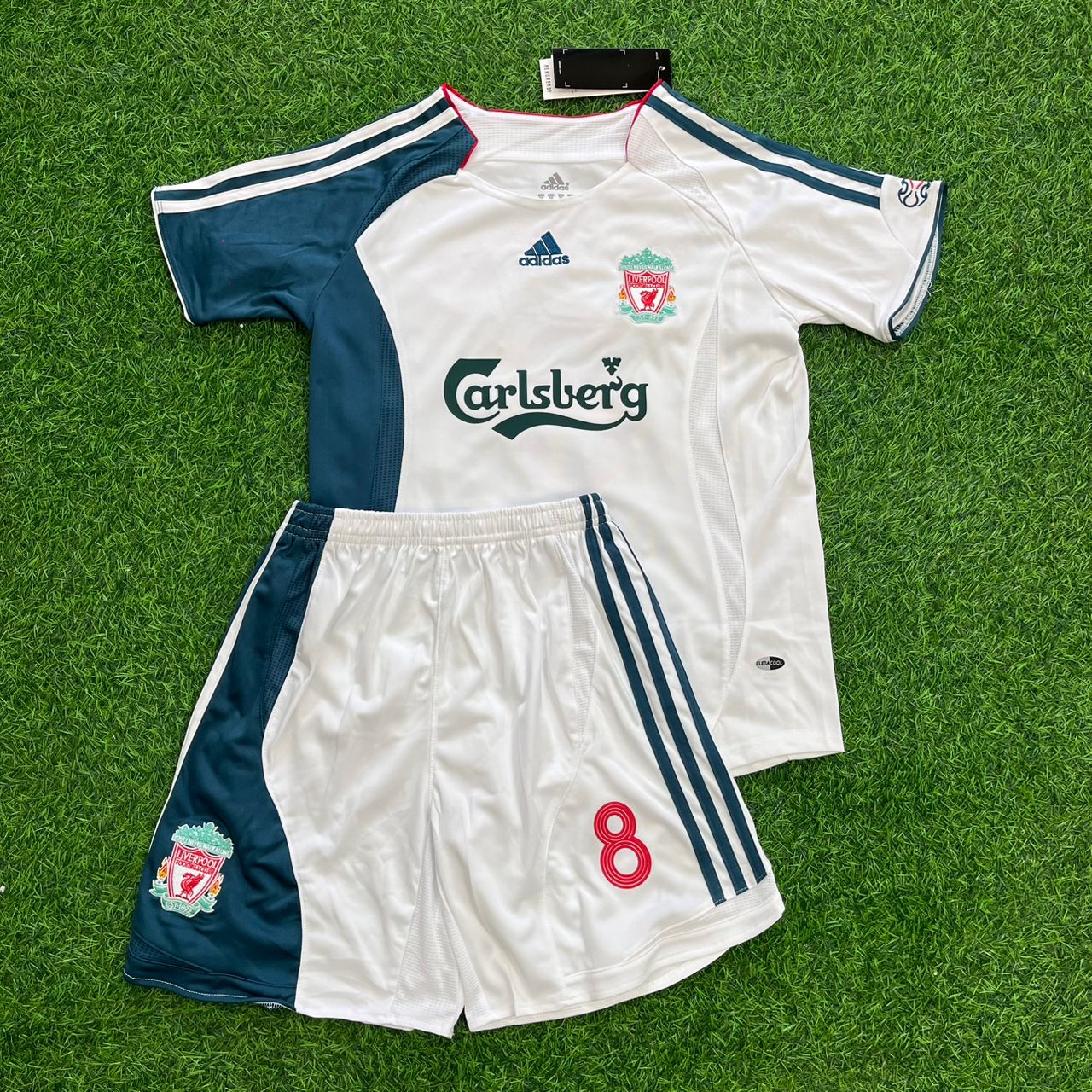 Steven Gerrard Liverpool 2006/07 White Kids Retro Football Jersey Kit
