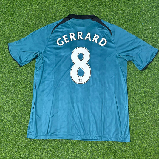 Steven Gerrard Liverpool 2008–2009 Green Retro Football Jersey Kit