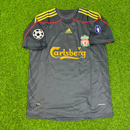 Steven Gerrard – Liverpool 2009-10 Black Retro Kit Jersey – | Trikot | Maillot Soccer Shirt