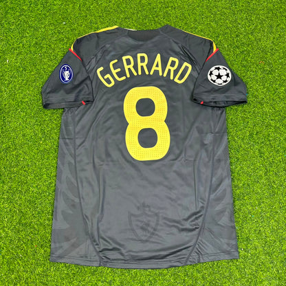 Steven Gerrard – Liverpool 2009-10 Black Retro Kit Jersey – | Trikot | Maillot Soccer Shirt