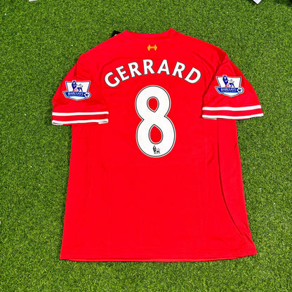 Steven Gerrard Liverpool 2013-2014 Season Red Retro Football Jersey