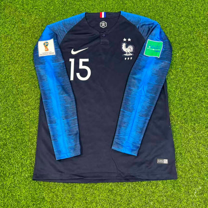 Maillot de football rétro à manches longues Steven Nzonzi France Finale de la Coupe du Monde 2018