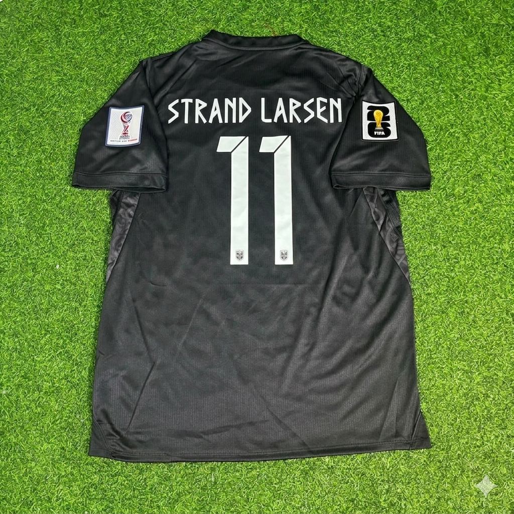 Jørgen Strand Larsen #11 Norway 2026 World Cup Black Away Football Jersey