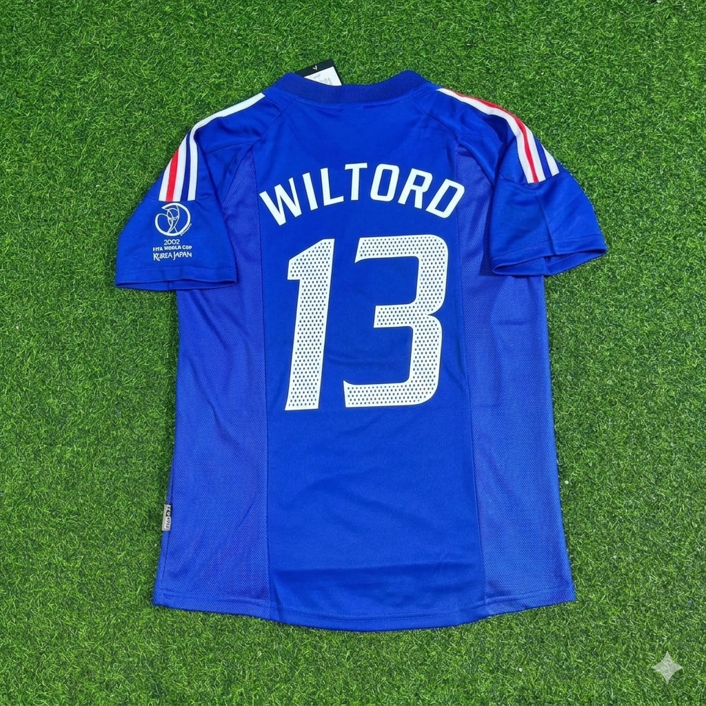 Sylvain Wiltord #13 France 2002 World Cup Retro Football Jersey