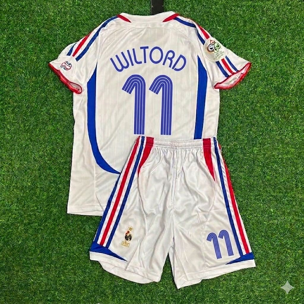 Sylvain Wiltord #11 France 2006 World Cup Retro Kids Kit – | KinderTrikot Maillot Enfant Soccer Shirt