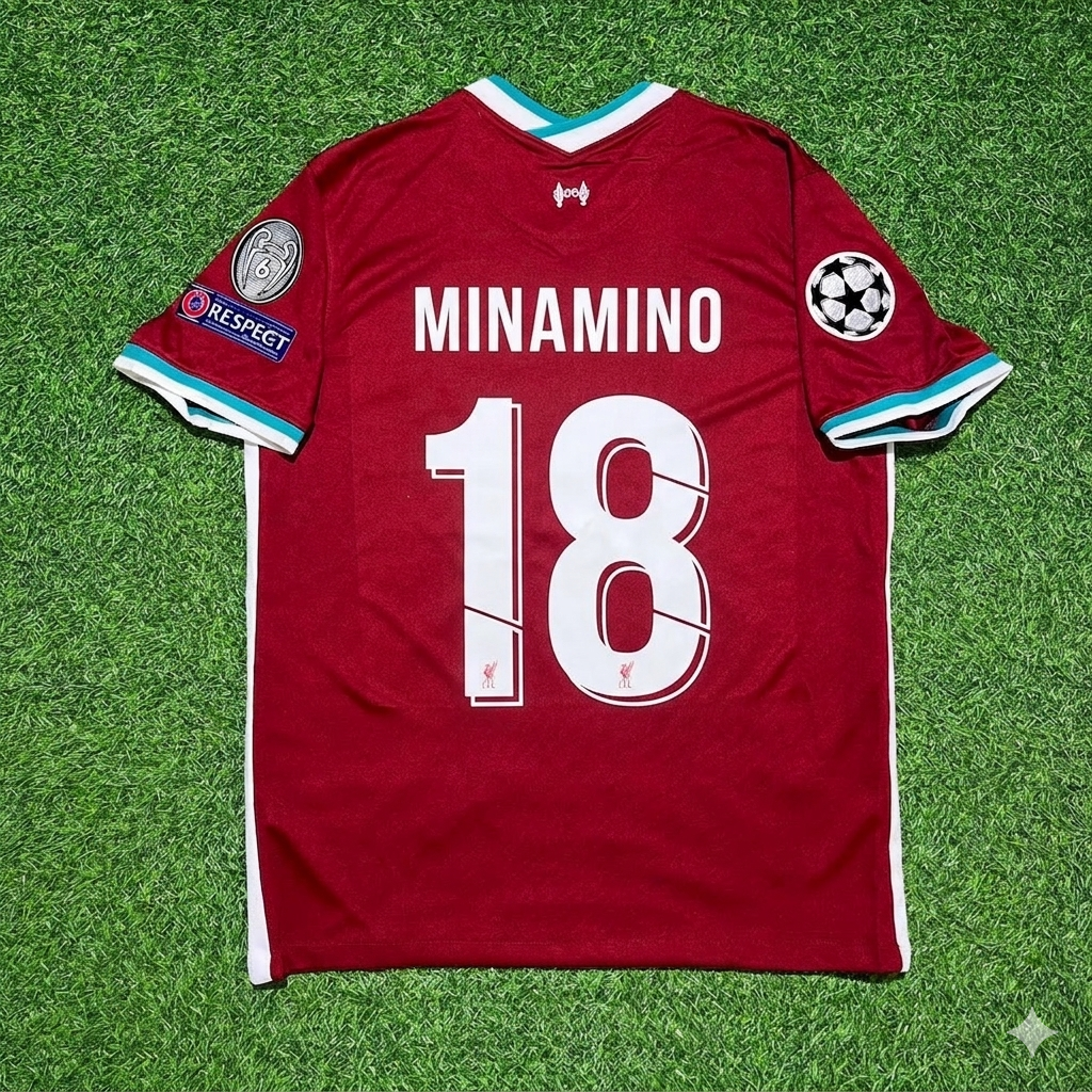 Takumi Minamino 18# Liverpool 2019 2020 Home Retro Football Jersey