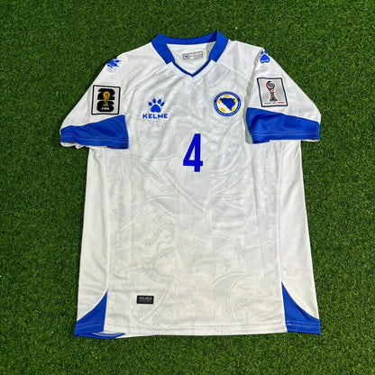 Tarik Muharemovic Bosnia and Herzegovina 2026 World Cup Away White Football Jersey