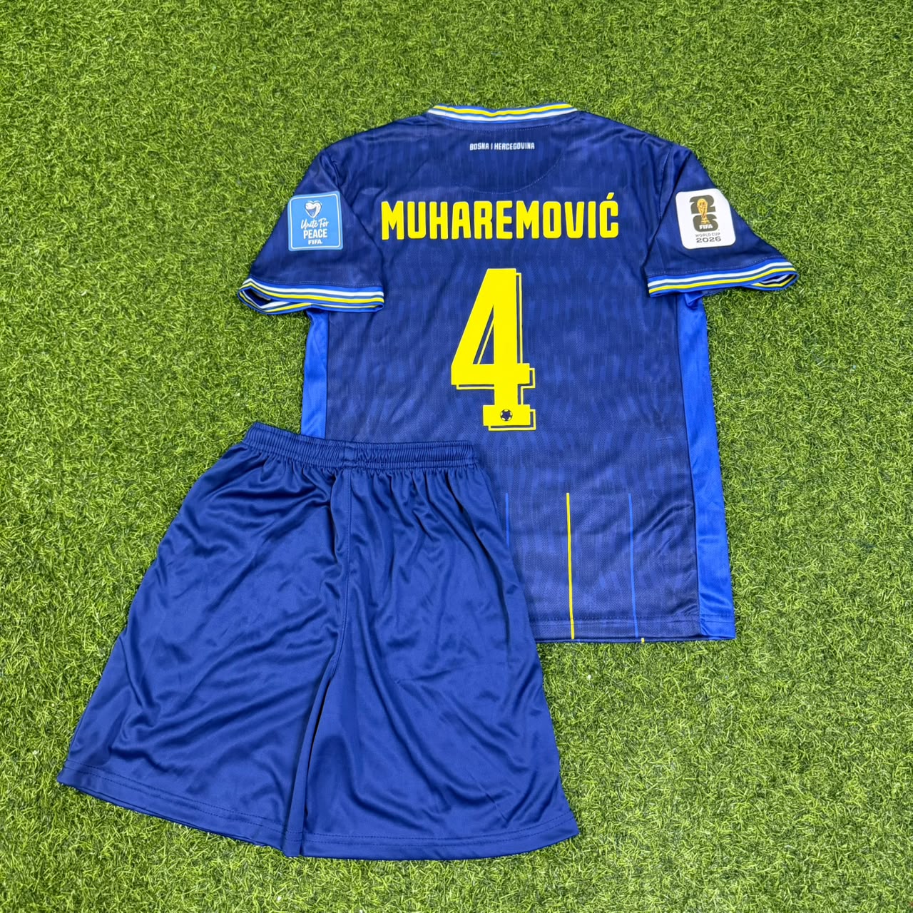 Tarik Muharemovic Bosnia and Herzegovina 2026 World Cup Kids Blue Football Jersey