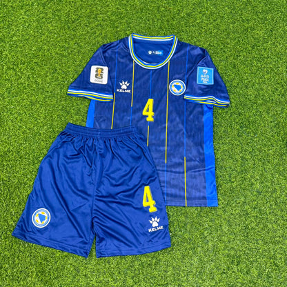 Tarik Muharemovic Bosnia and Herzegovina 2026 World Cup Kids Blue Football Jersey
