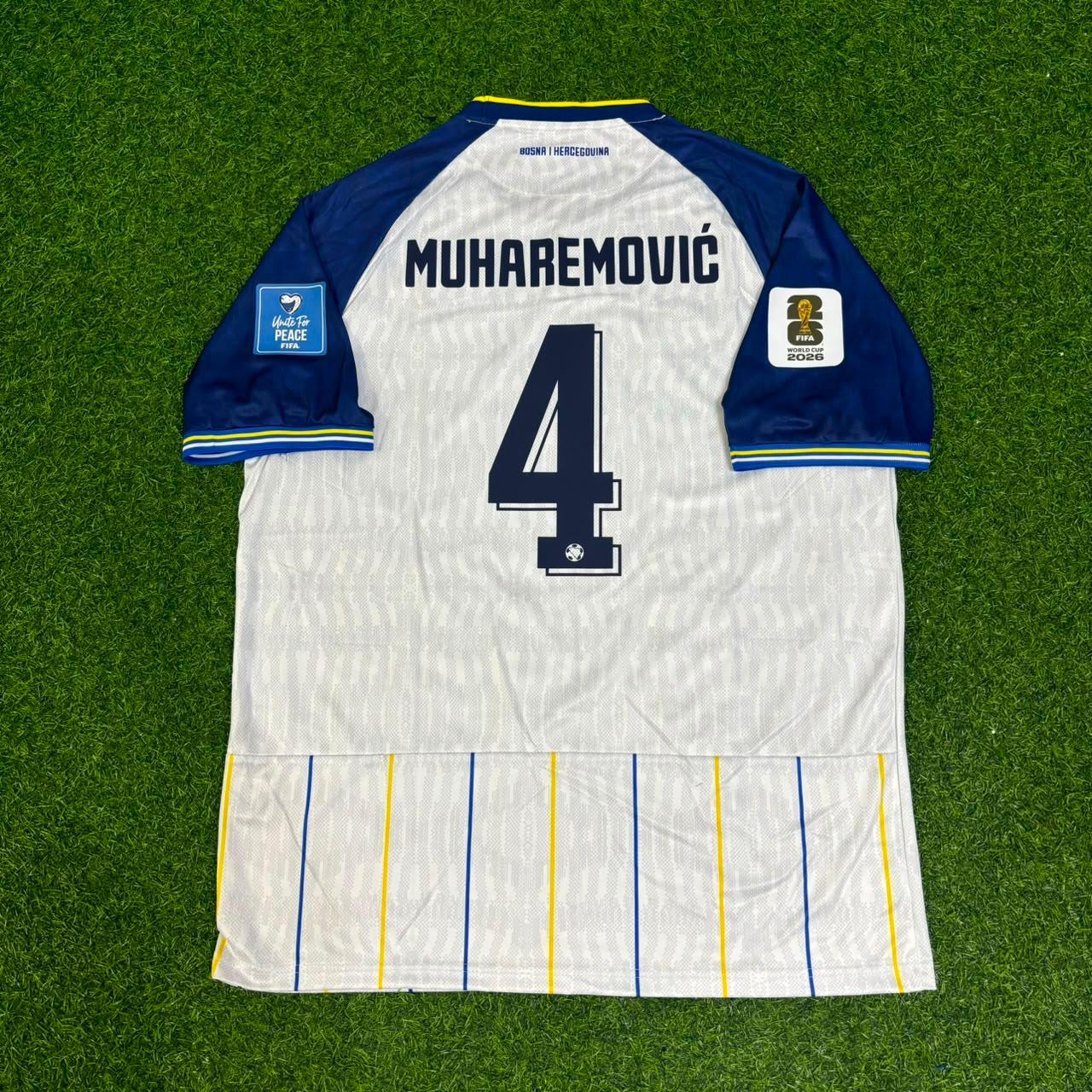 Tarik Muharemovic Bosnia and Herzegovina 2026 World Cup White Football Jersey