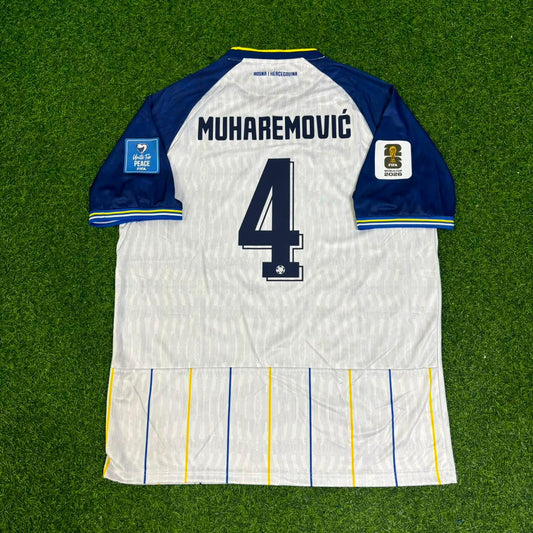 Tarik Muharemovic Bosnia and Herzegovina 2026 World Cup White Football Jersey