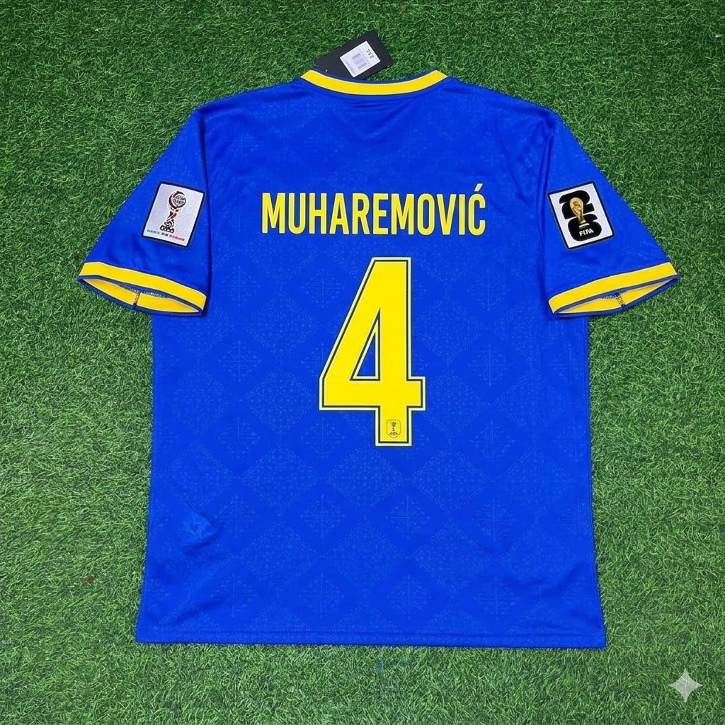 Tarik Muharemovic Bosnia and Herzegovina 2026 World Cup Blue Football Jersey