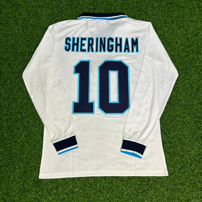 Teddy Sheringham #10 England Euro 1996 Long Sleeve Retro Jersey