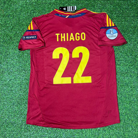 Thiago Alcantara Spain EURO 2012 Final Retro Football Jersey Kit