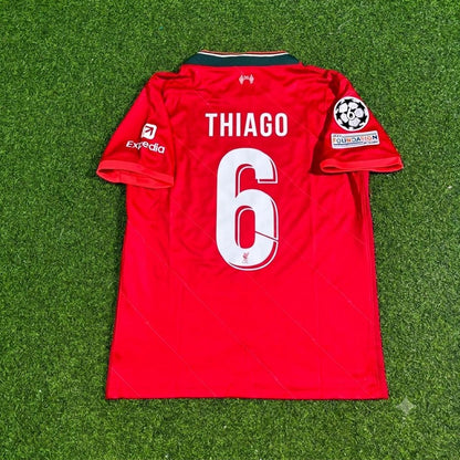 Thiago Alcantara #6 Liverpool 2022 Champions League Final Home Retro Football Jersey