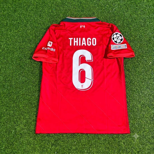 Thiago Alcantara #6 Liverpool 2022 Champions League Final Home Retro Football Jersey
