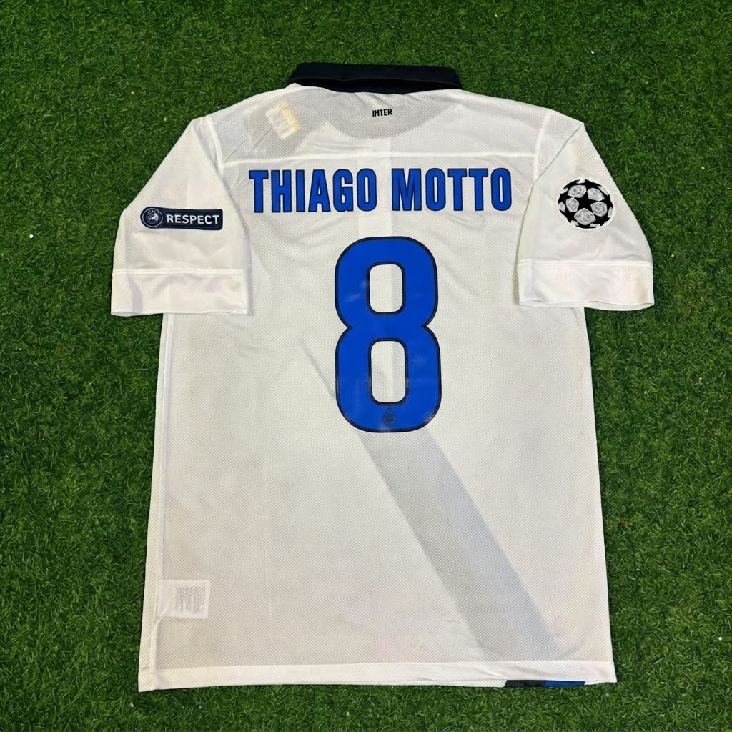 Thiago Motta #8 Inter 2011/2012 White Away Jersey Trikot Maillot Maglia Soccer Shirt