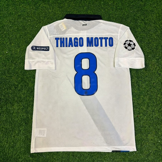 Thiago Motta #8 Inter 2011/2012 White Away Jersey Trikot Maillot Maglia Soccer Shirt