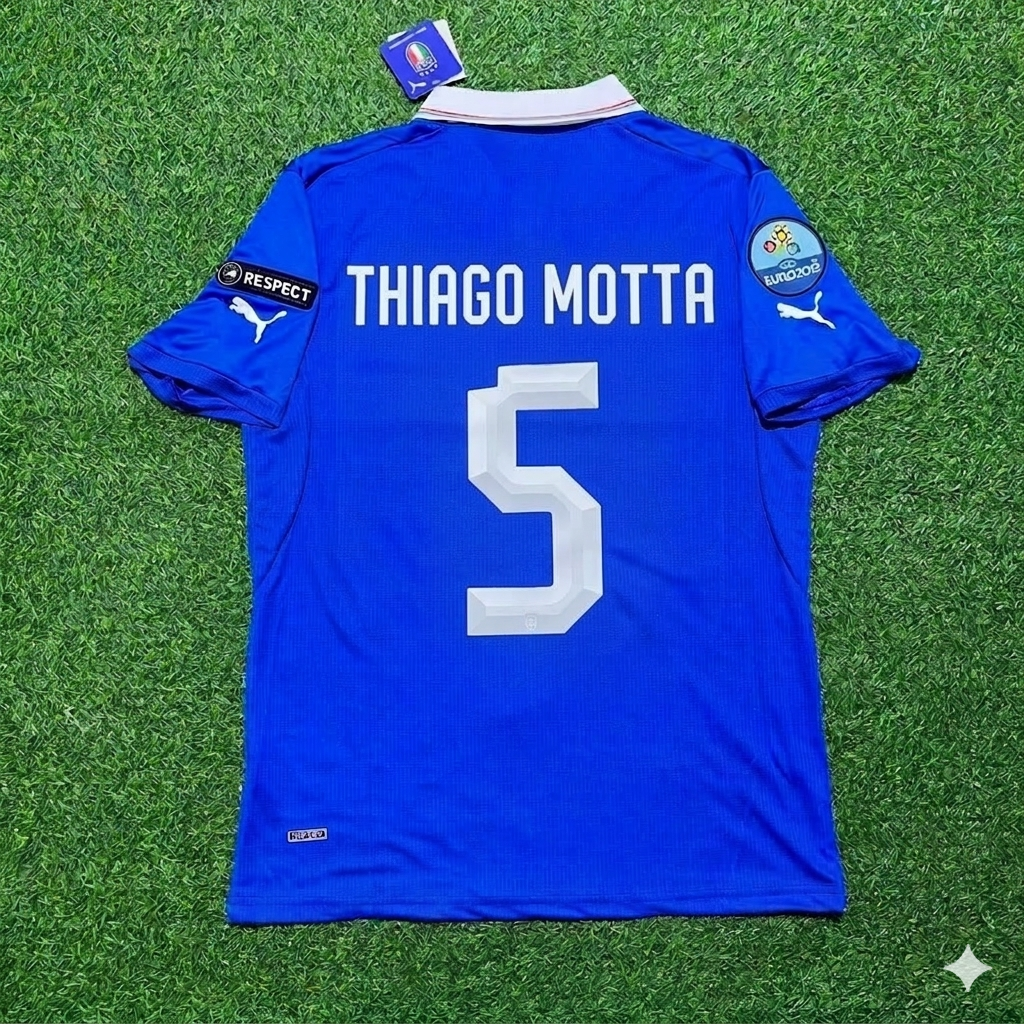 Thiago Motta 5- Italy Euro 2012 Retro Home Jersey