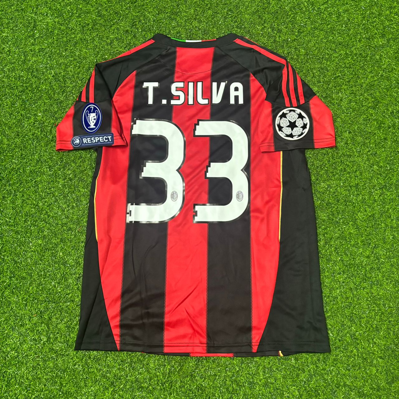 Thiago Silva #33 AC Milan 2010-2011 Home Retro Football Jersey