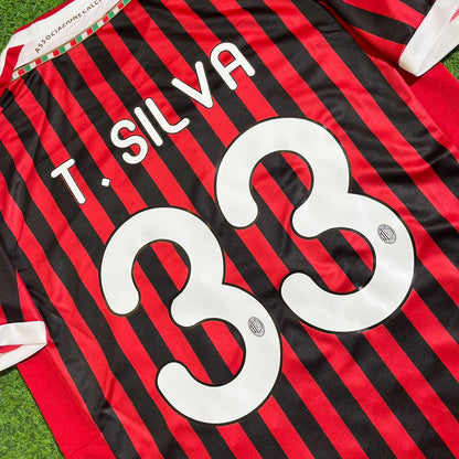 Thiago Silva 33 - AC Milan Home 2011/12 Retro Kit Jersey Maillot Trikot Soccer Shirt