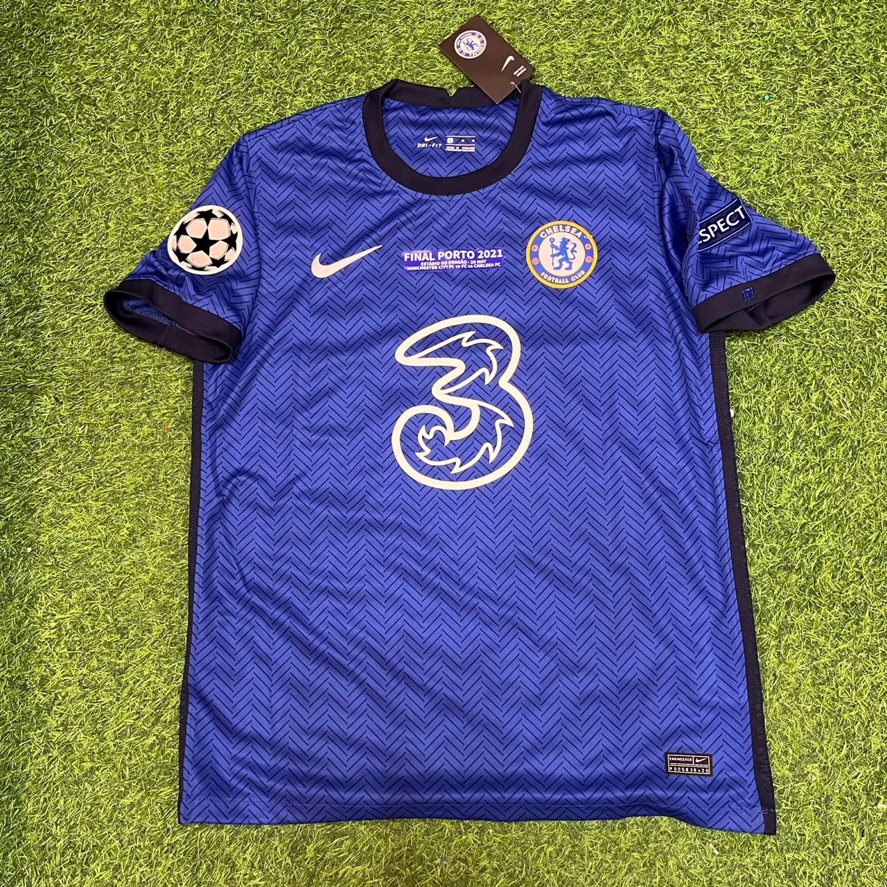 Thiago Silva 6- Chelsea 2021 Champions League Final Blue Retro Football Jersey Kit