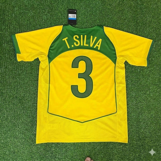Thiago Silva 3– Brazil Retro Kit Jersey – | Trikot | Maillot Soccer Shirt