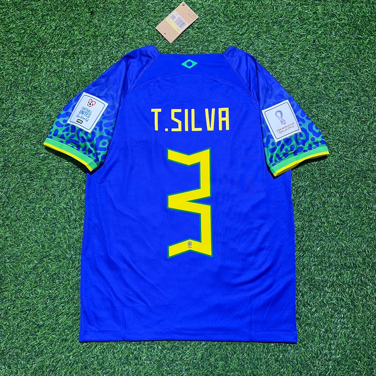 Thiago Silva Brazil 2022 World Cup Retro Football Jersey