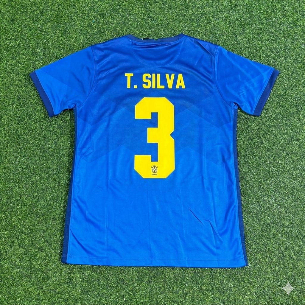 Thiago Silva Brazil 2021 Copa America Blue Football Jersey