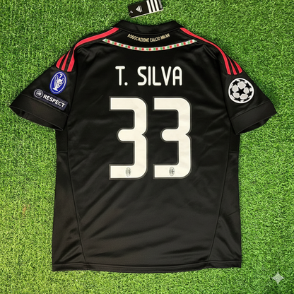 Thiago Silva 33 - Milan Third Kit 2011/12 Retro Kit Jersey Maillot Trikot Soccer Shirt