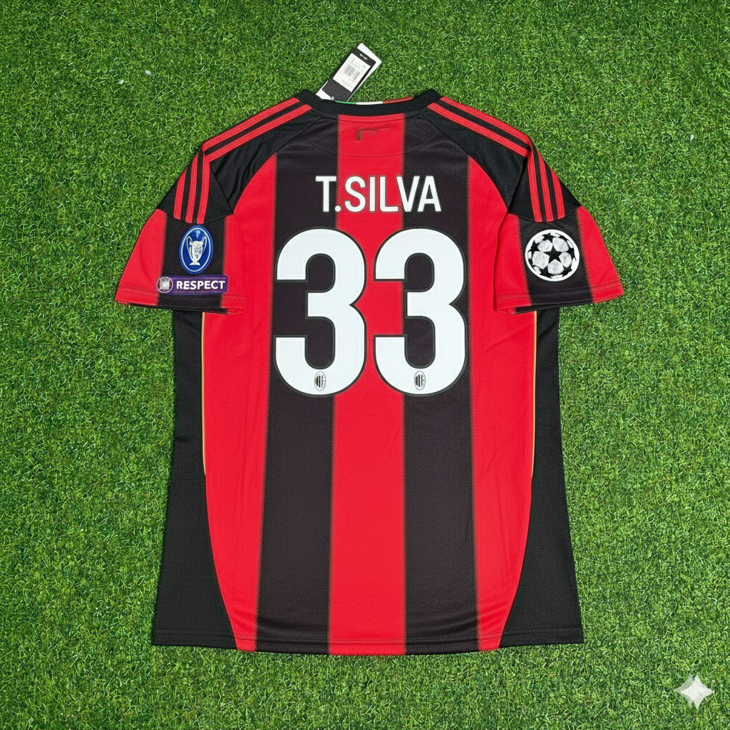 Thiago Silva 33 - Milan 2010/2011 Home Retro Jersey Trikot