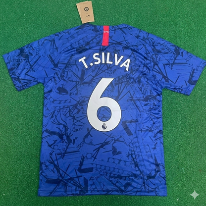 Thiago Silva #6 Chelsea 2019 2020 Blue Retro Kit Jersey Trikot Maglia Maillot Soccer Shirt