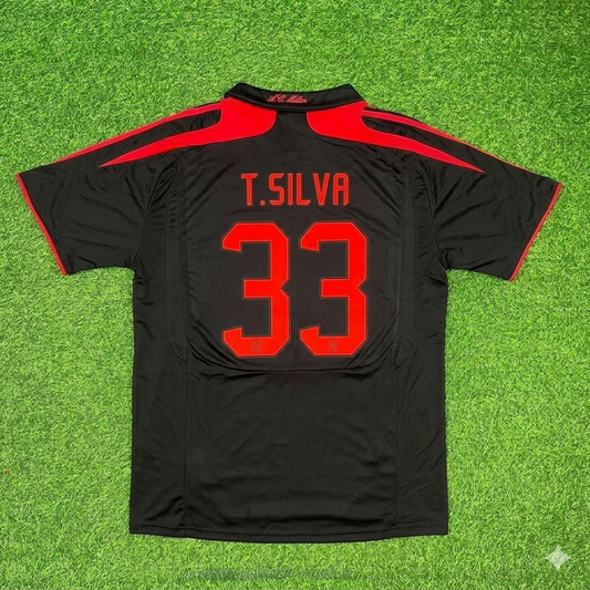 Thiago Silva AC Milan Black Retro Third Football Jersey