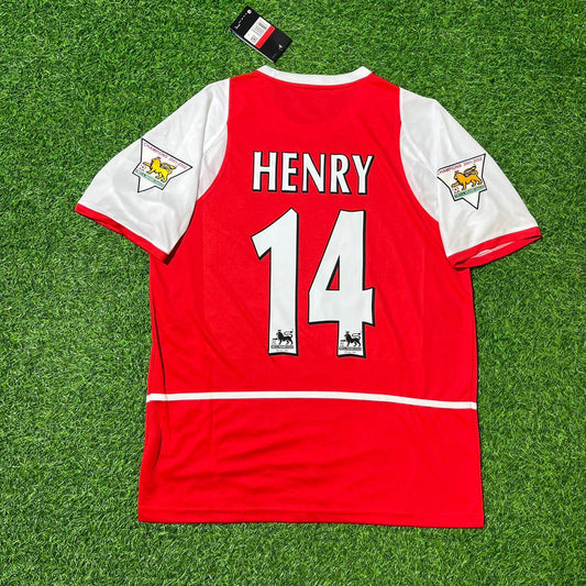 Thierry Henry 14 Arsenal 2002/03 EPL Patch Home Retro Football Jersey Kit