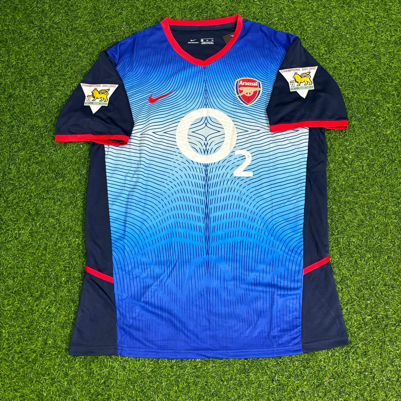 Thierry Henry 14- Arsenal 2002-2004 Black Blue o2 Retro Kit Jersey Trikot Maglia Camiseta Soccer Shirt