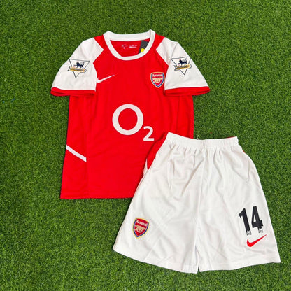 Thierry Henry 14 Arsenal 2002/03 EPL Patch Home Kids Retro Football Jersey Kit