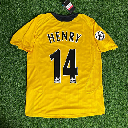 Thierry Henry Arsenal 2005/06 Yellow Retro Jersey Maillot Trikot Maglia