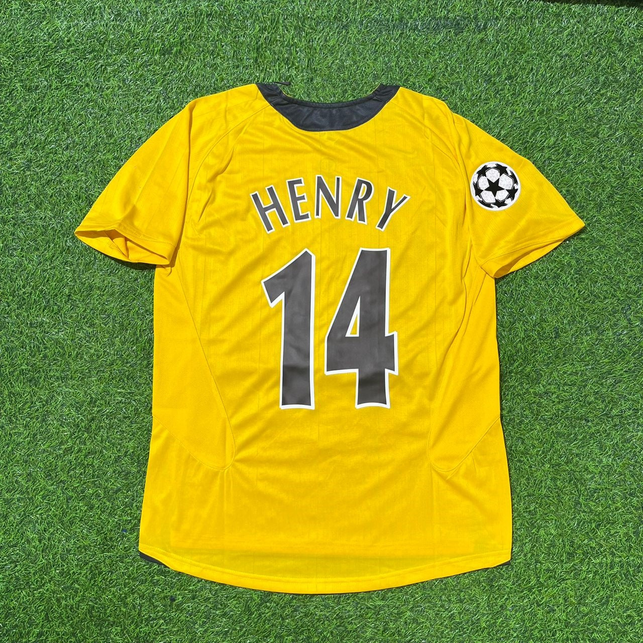 Thierry Henry 14 - Arsenal 2005/06 Yellow Retro Kit Jersey Trikot Maillot Maglia