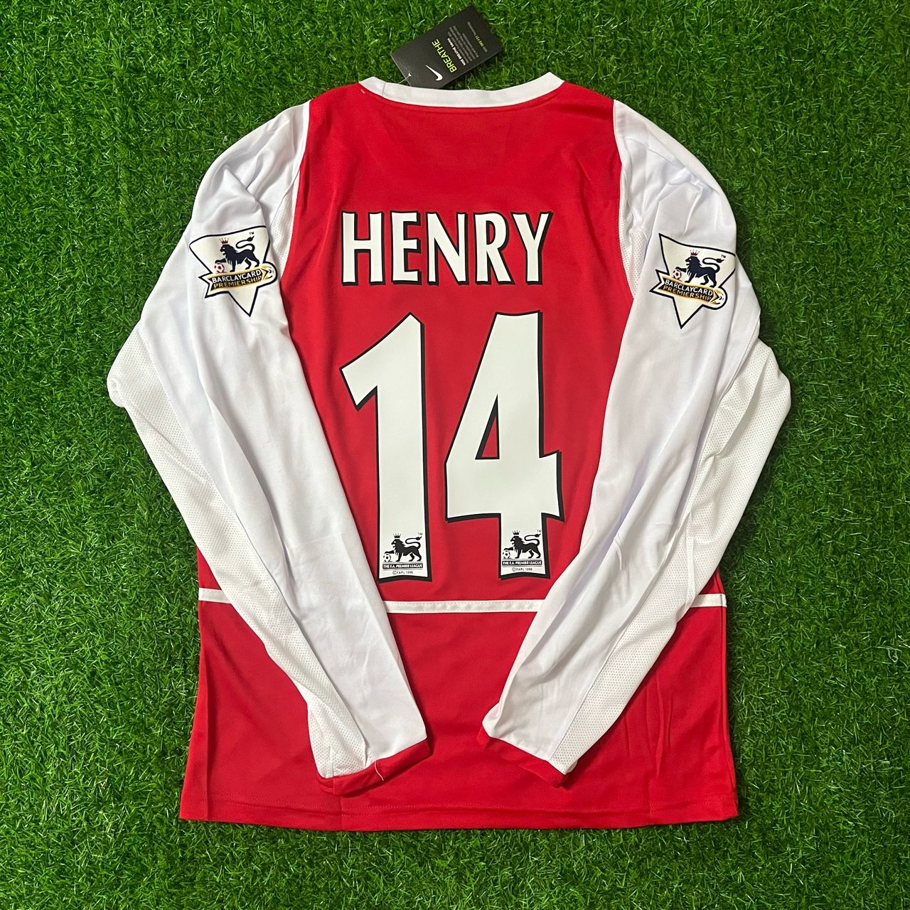 Thierry Henry 14 - Arsenal Home o2 2002 Retro Long Sleeve Kit Jersey ...