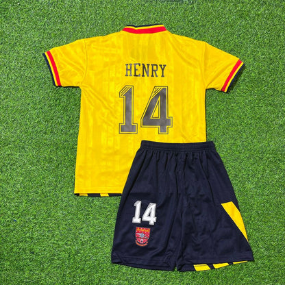 Thierry Henry Arsenal Yellow Kids Retro Football Jersey Kit