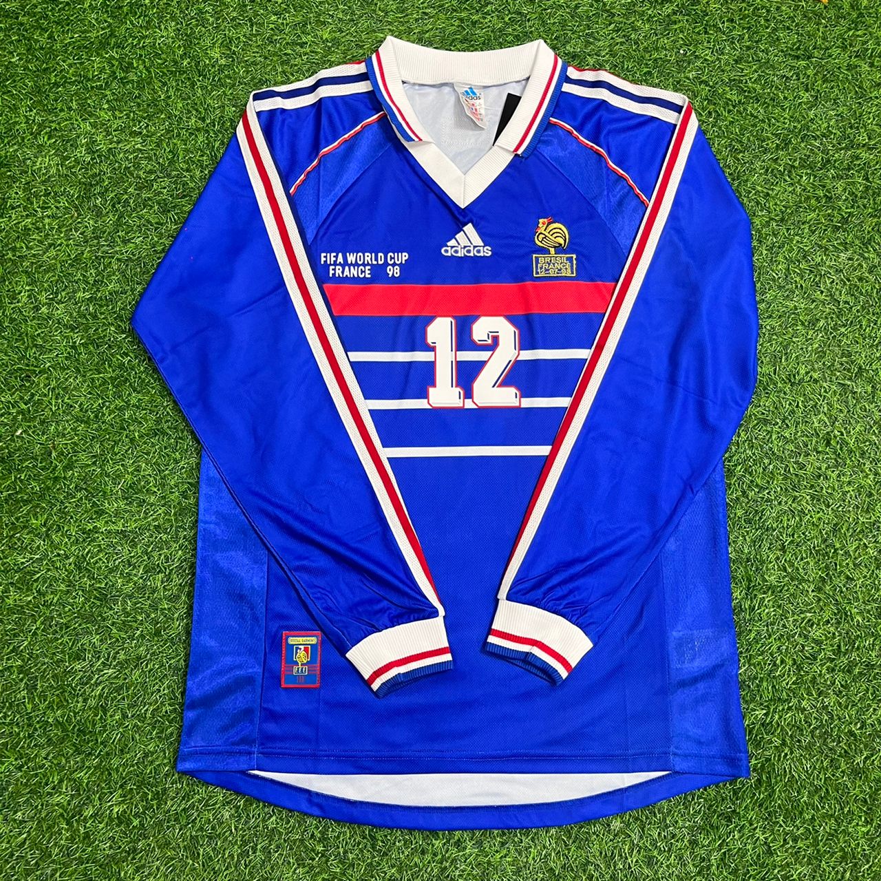 Thierry Henry France 1998 World Cup Retro Long Sleeve Football Jersey Maillot Trikot Soccer Shirt