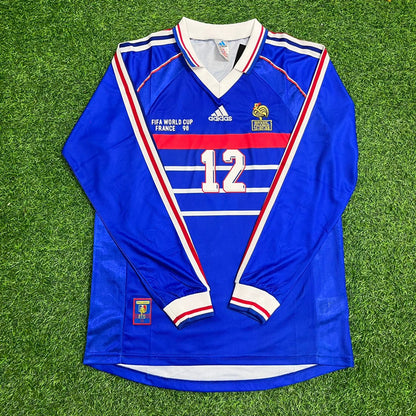 Thierry Henry France 1998 World Cup Retro Long Sleeve Football Jersey Maillot Trikot Soccer Shirt