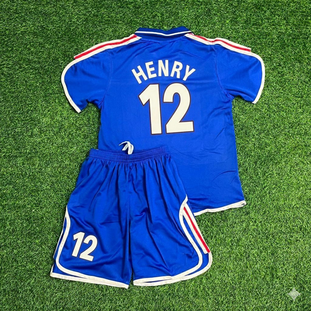 Thierry Henry 12- France EURO 2000 2002 Retro Kids Jersey
