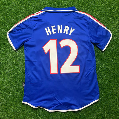 Thierry Henry France 2000 2002 Retro Blue Maillot Jersey Trikot